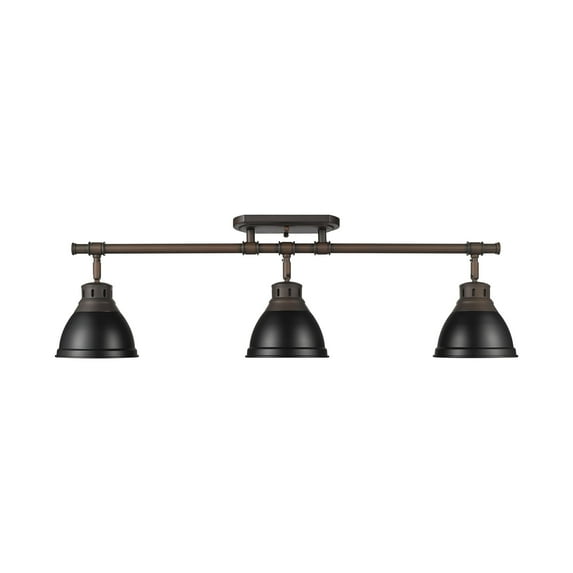 Duncan 3-Light Semi-Flush - Track Light in Rubbed Bronze with Matte Black