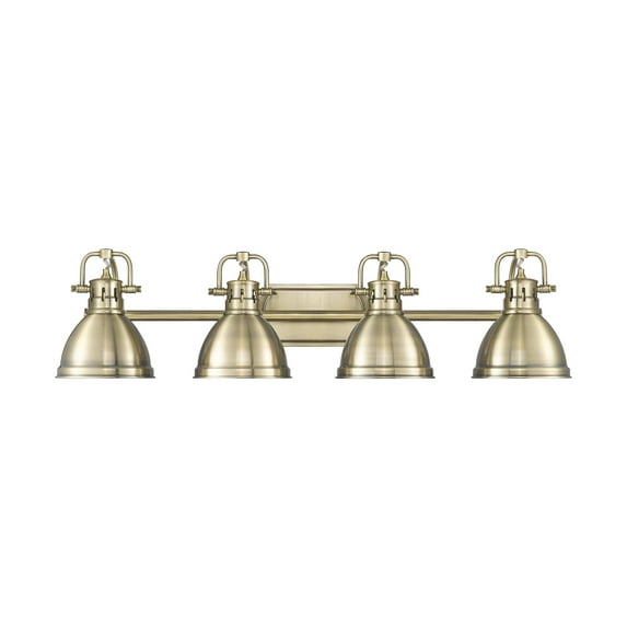 Yep by Golden Lighting Duncan 4-light Vanity in Aged Brass