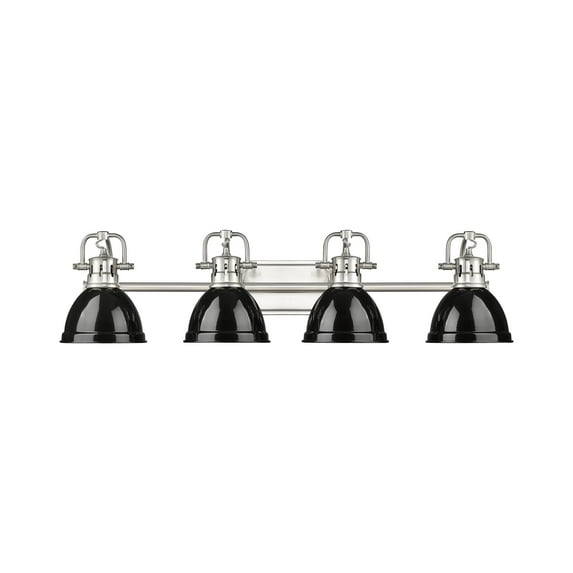Yep by Golden Lighting Duncan 4-light Vanity in Pewter and Black shade