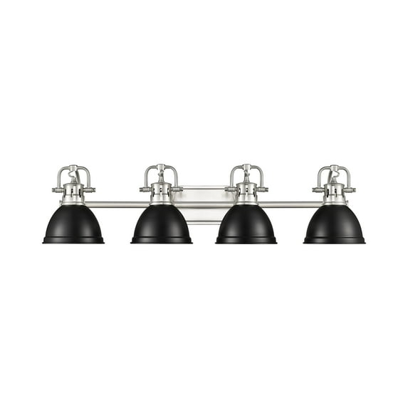 Yep by Golden Lighting Duncan 4-light Vanity in Pewter and Matte Black shade