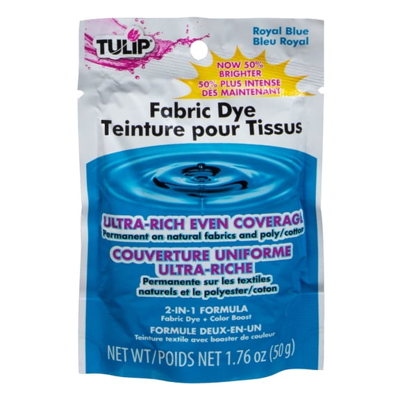 Tulip Permanent Fabric Dye, Royal BLue, Hot Water Dye Method – 1.76 oz Packet, Mixable Fabric Dye for Cotton, Rayon, Linen & Silk