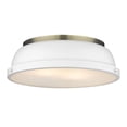 thumbnail image 1 of Yep by Golden Lighting Duncan 2-light Flush Mount in Aged Brass and Matte White shade, 1 of 3