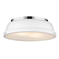 thumbnail image 1 of Yep by Golden Lighting Duncan 2-light Flush Mount in Chrome and Matte White shade, 1 of 7