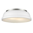 thumbnail image 1 of Yep by Golden Lighting Duncan 2-light Flush Mount in Pewter and Matte White shade, 1 of 3