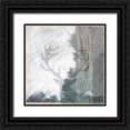 thumbnail image 1 of Duncan-He, Louis 12x12 Black Ornate Wood Framed with Double Matting Museum Art Print Titled - Deer and Mountains 1, 1 of 4