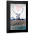 thumbnail image 1 of Duncan-He, Louis 12x18 Black Modern Framed Museum Art Print Titled - Deer and Mountains 2, 1 of 5