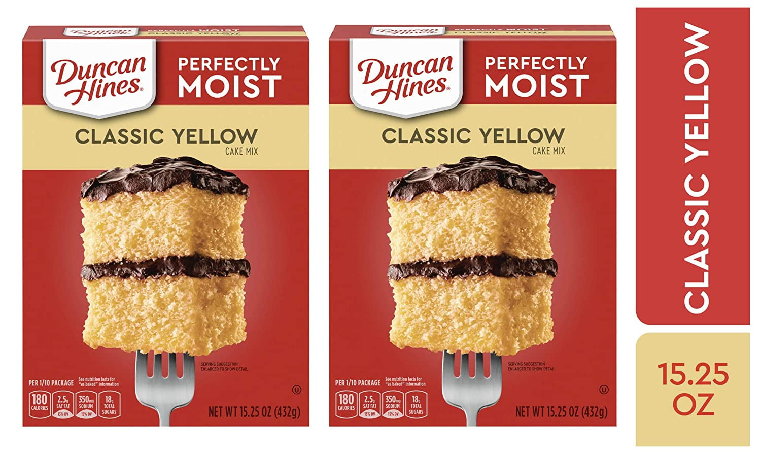 Duncan Hines Classic Cake Mix, 15.25 Oz Box (Classic Yellow, 2 Boxes)
