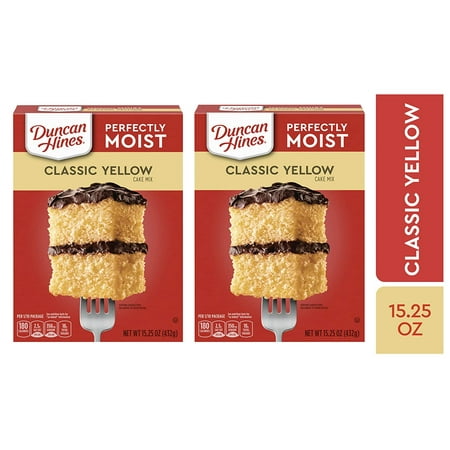 Duncan Hines Classic Cake Mix, 15.25 Oz Box (Classic Yellow, 2 Boxes)
