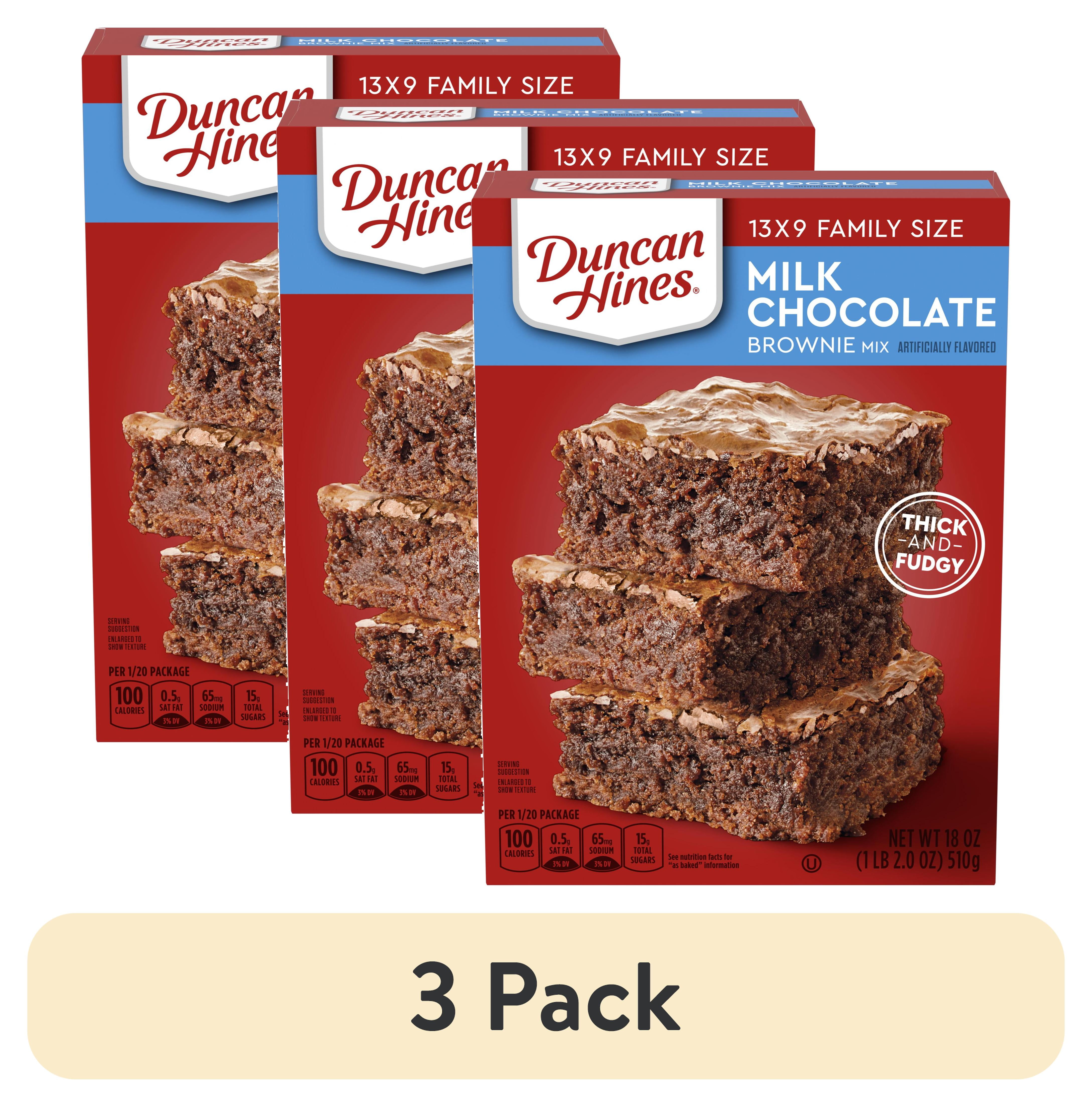 (3 pack) Duncan Hines Milk Chocolate Brownie Mix, 18 oz