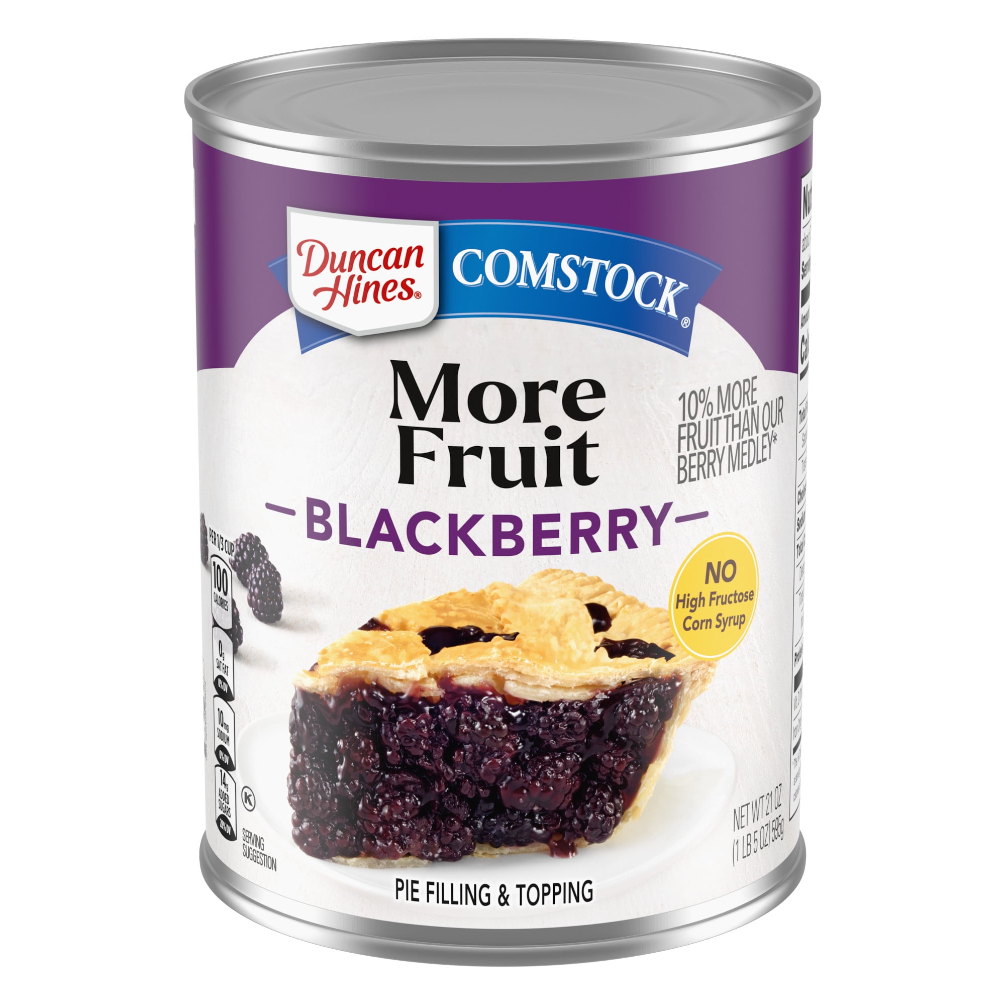 Duncan Hines Comstock More Fruit Blackberry Pie Filling and Topping, 21 oz.