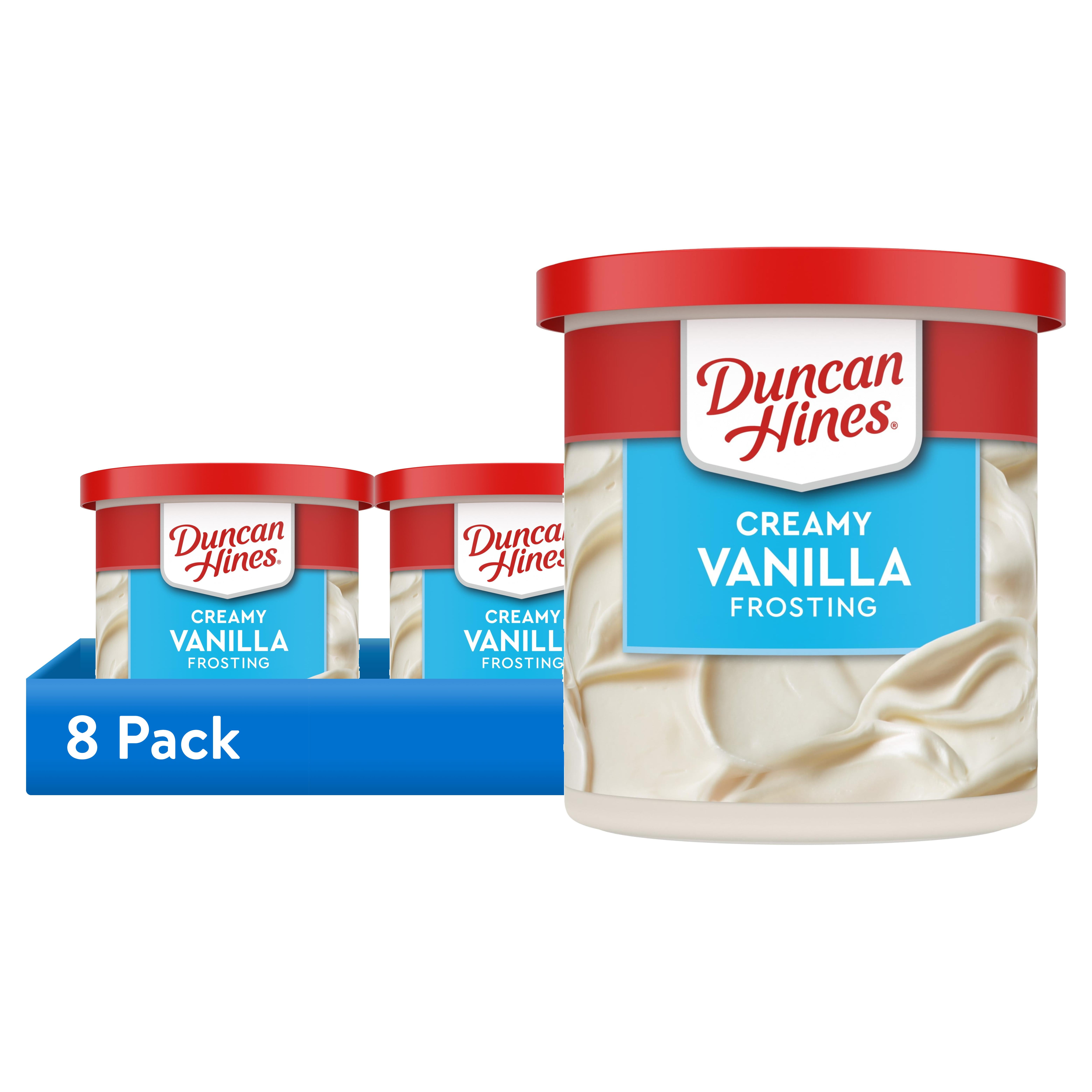 (8 pack) Duncan Hines Creamy Vanilla Flavored Frosting, Thanksgiving Cookie Decorating, 16 oz.