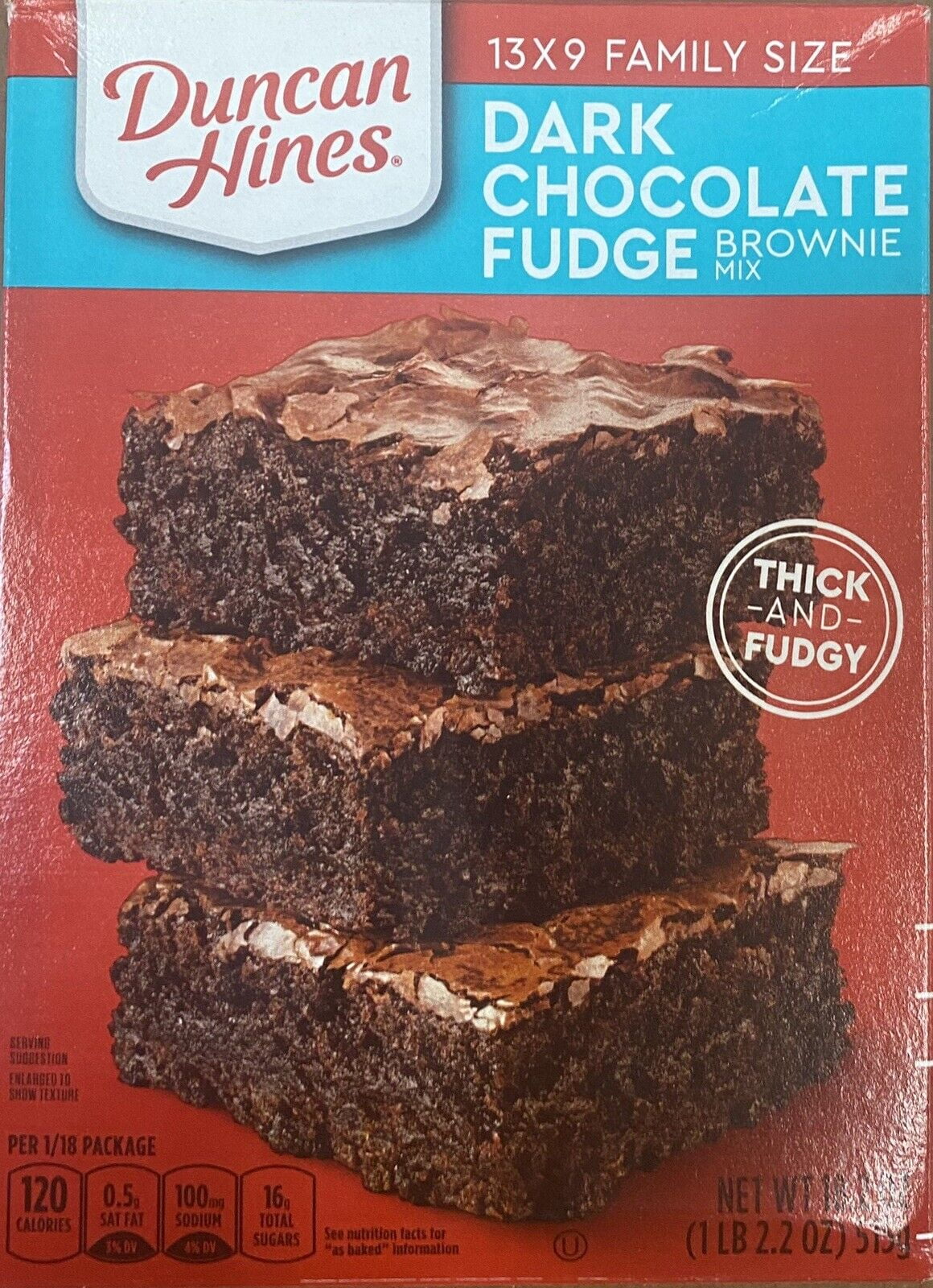 Duncan Hines DARK CHOCOLATE FUDGE Baking Brownie Mix 13X9 FAMILY SIZE