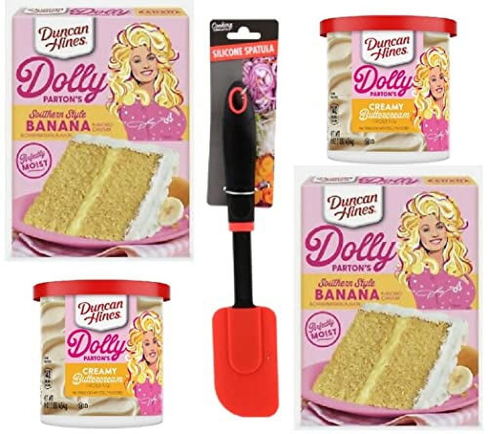 Duncan Hines Dolly Parton Southern Style Banana Cake Bundle Includes Cake Mix (2 Boxes), Creamy