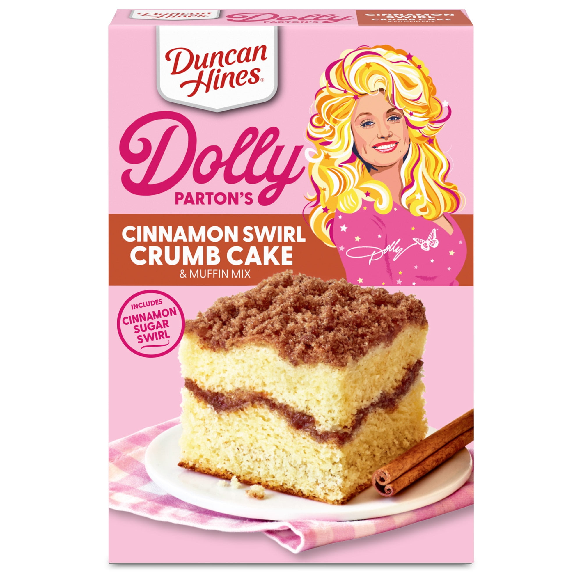 Duncan Hines Dolly Parton's Cinnamon Swirl Crumb Cake & Muffin Mix, 20