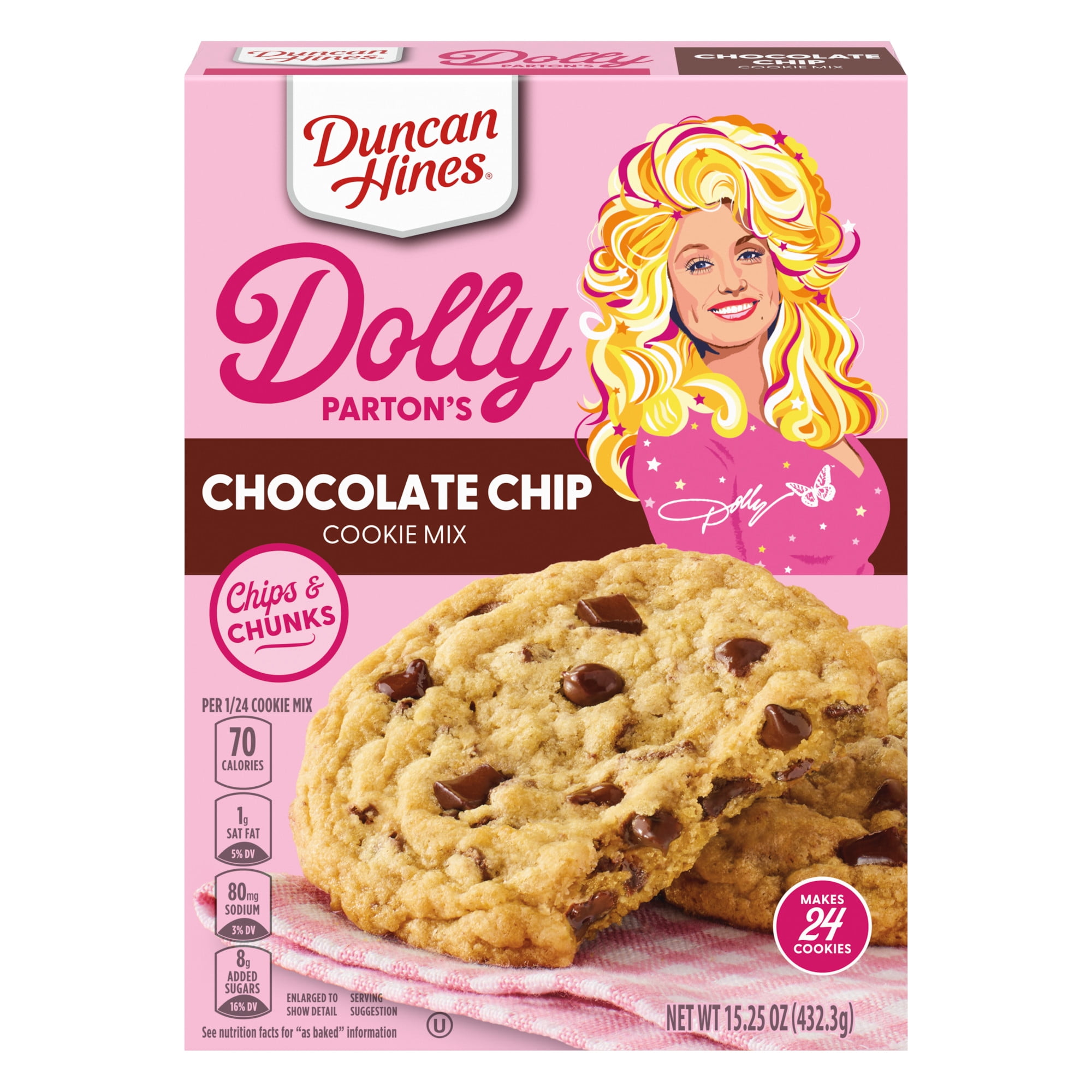 Duncan Hines Dolly Parton's Chocolate Chip Cookie Mix, 15.25 oz