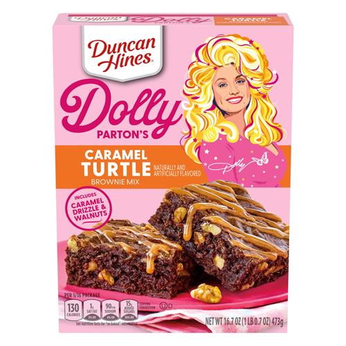 Duncan Hines Dolly Partons Caramel Turtle Flavored Brownie Mix, 16.7 Oz. - Pack of 2