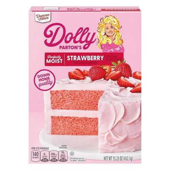 Duncan Hines Dolly Partons Strawberry Flavored Cake Mix, 15.25 Oz. - Pack of 2