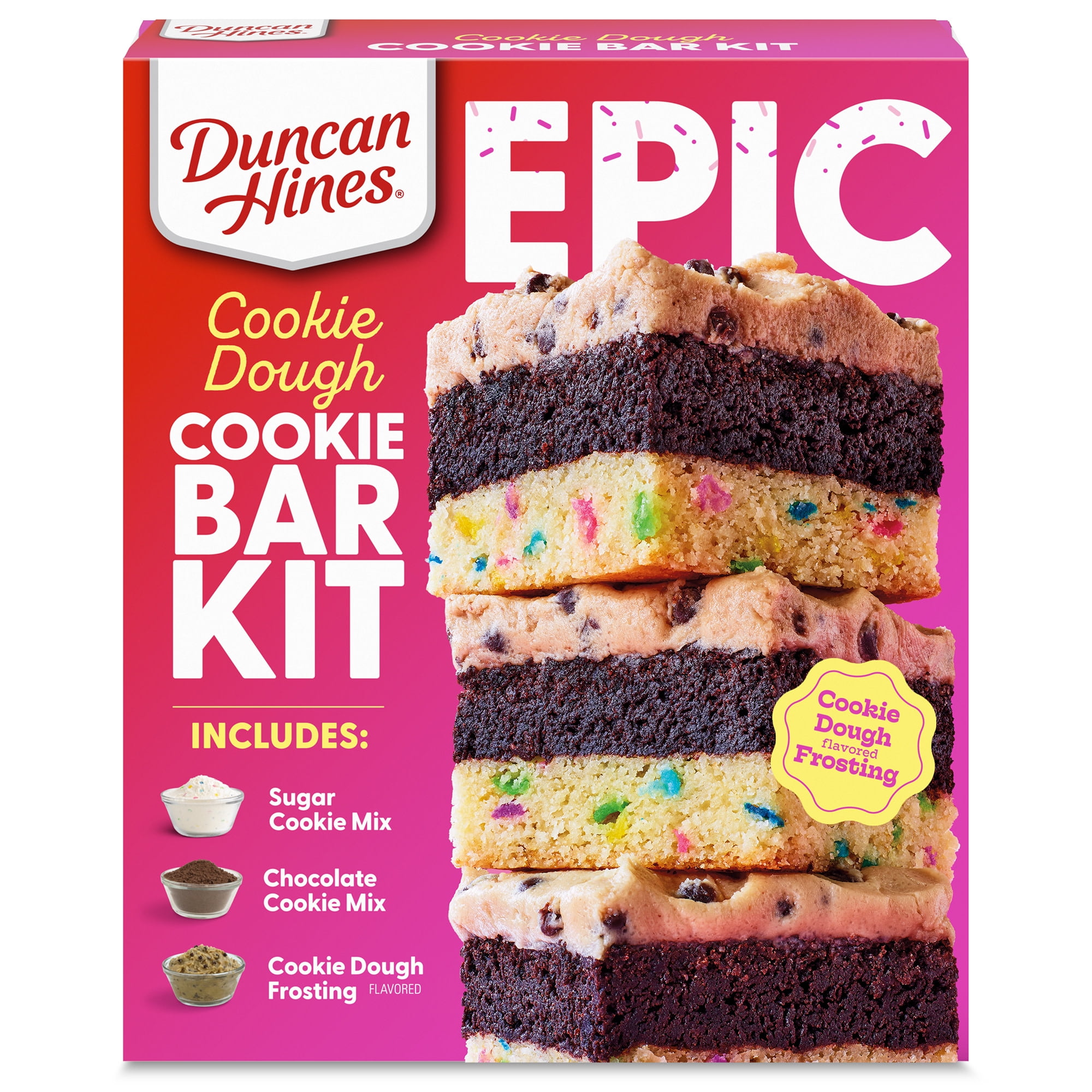 Duncan Hines EPIC Cookie Dough Cookie Bar Baking Kit, 27.52 oz