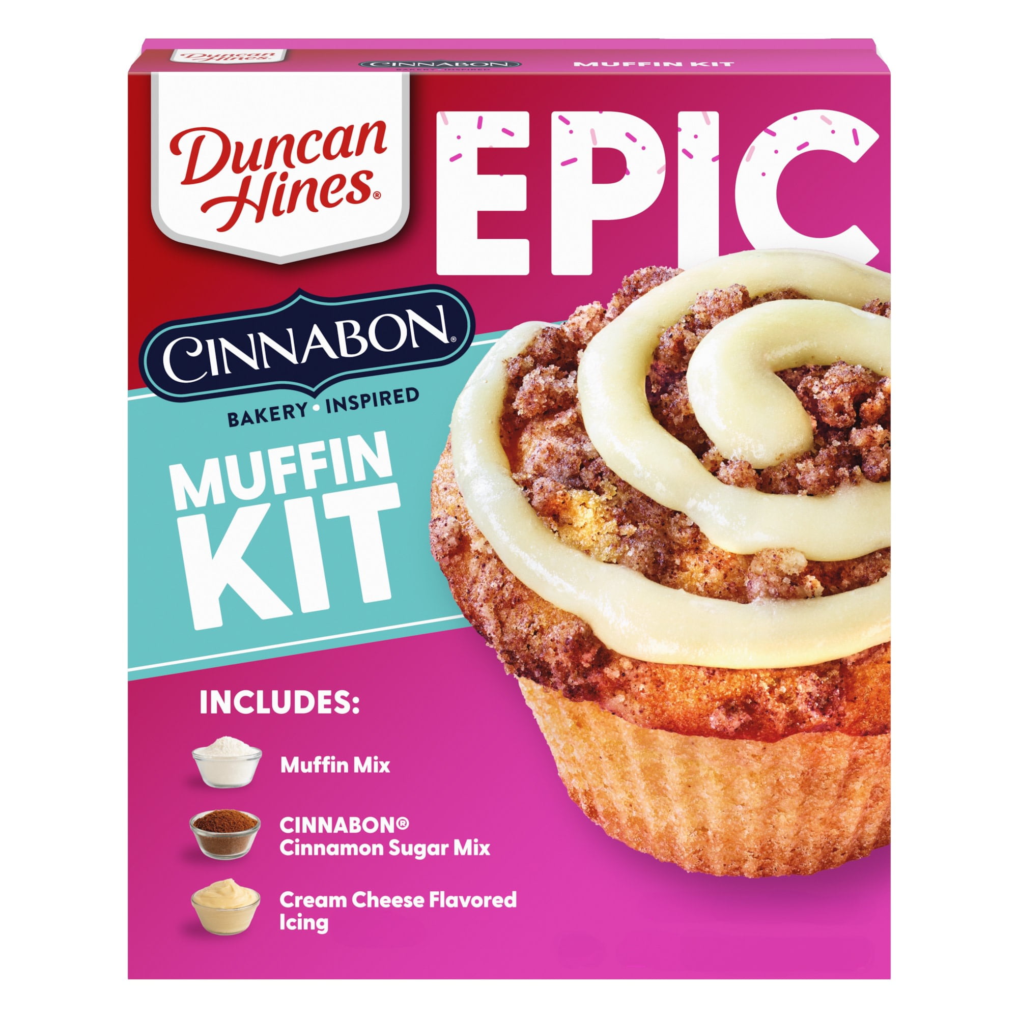 Duncan Hines Epic Cinnabon Bakery Inspired Muffin Kit, 32.42 oz