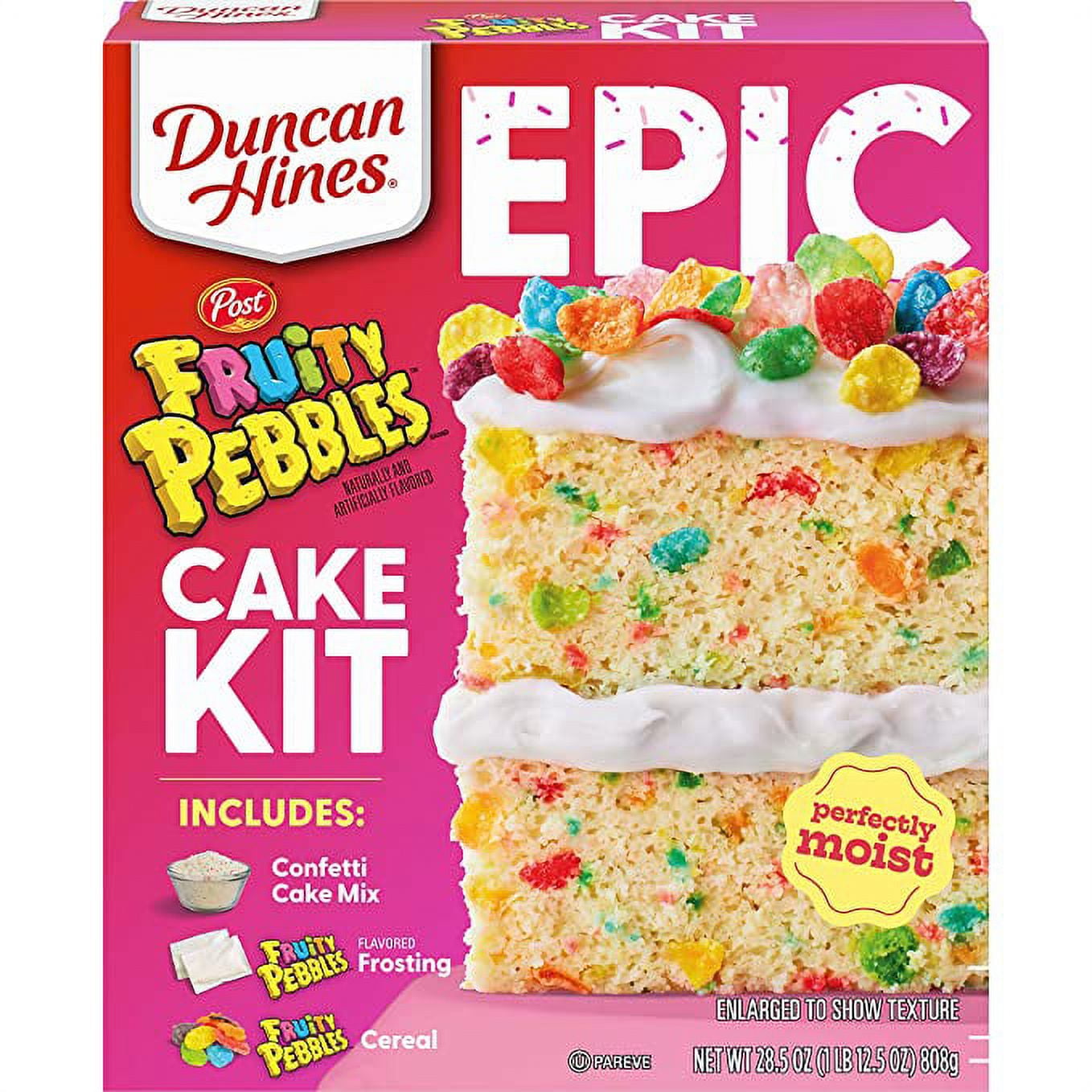 Duncan Hines Epic Kit, Fruity Pebbles Cake Mix Kit, 28.5 oz.