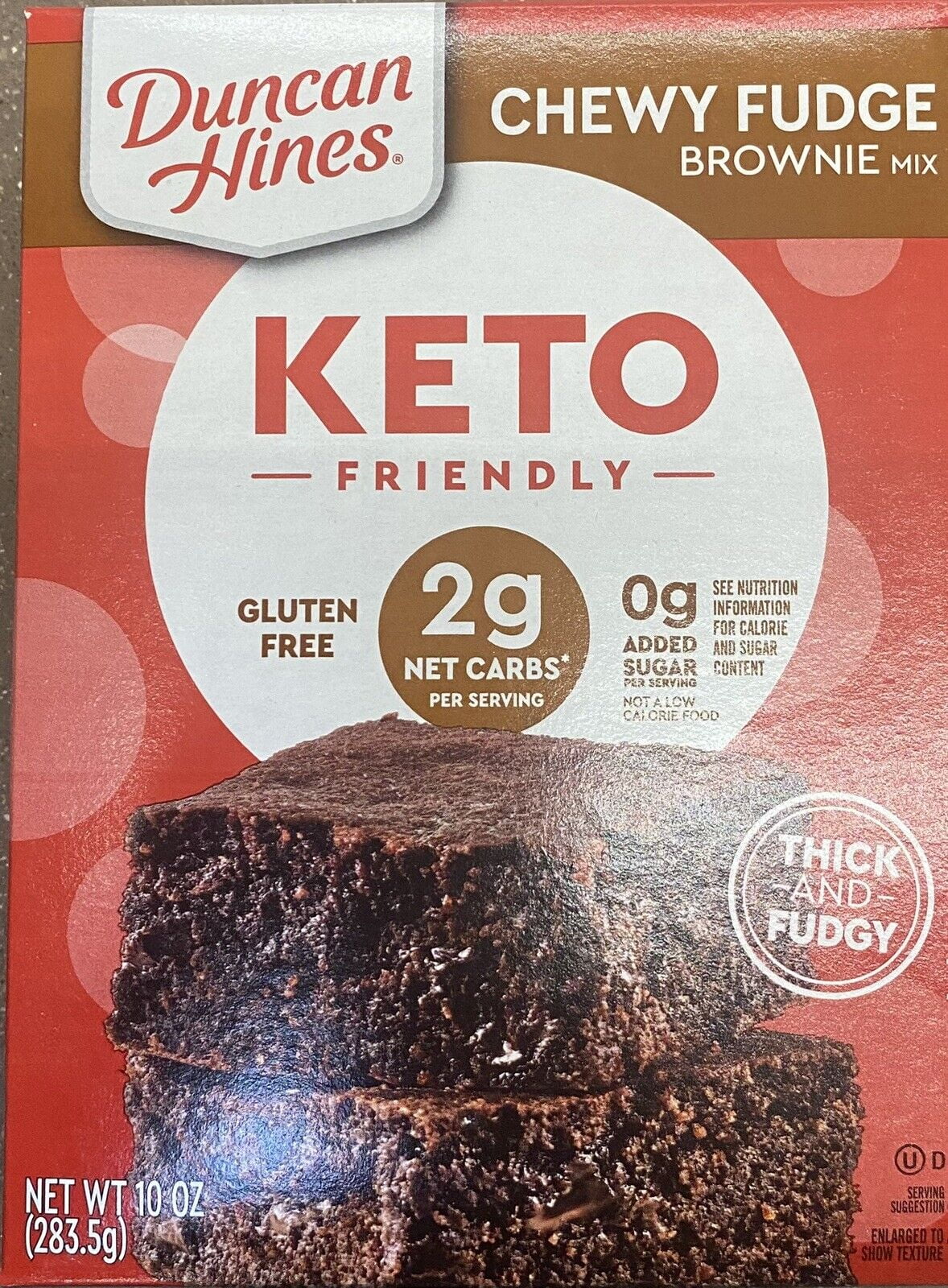 Duncan Hines KETO FRIENDLY CHEWY FUDGE BROWNIE Baking Mix 10 Oz Box