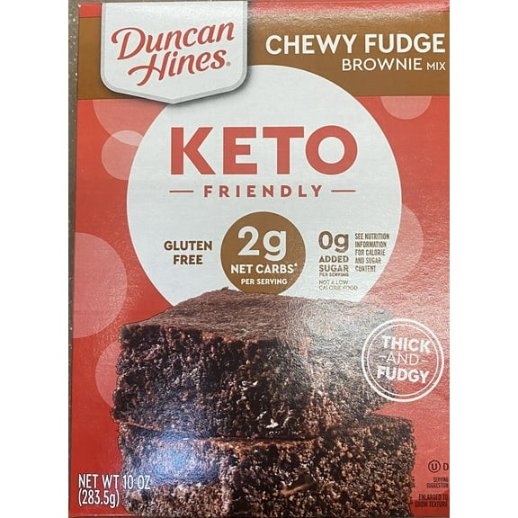 Duncan Hines KETO FRIENDLY CHEWY FUDGE BROWNIE Baking Mix 10 Oz Box