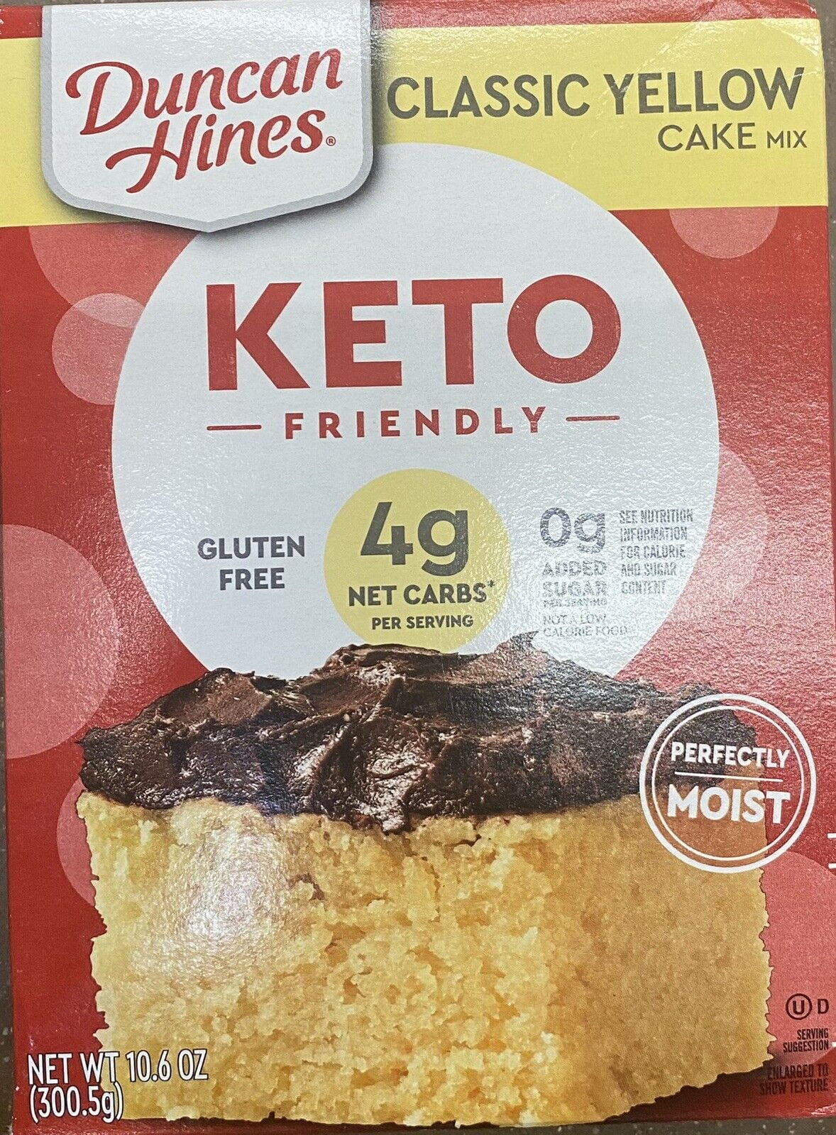 Duncan Hines KETO FRIENDLY CLASSIC YELLOW CAKE Baking Mix 10.6 Oz Box