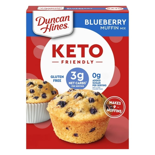 Duncan Hines Keto Friendly Blueberry Muffin Mix, 8.5 oz (2 Pack)