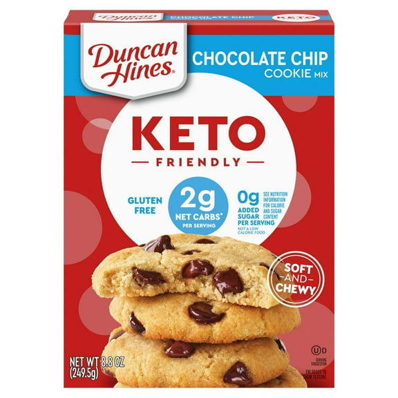 Duncan Hines Keto Friendly Chocolate Chip Cookie Mix - 8.8 oz Packaging May Vary (Pack of 2)