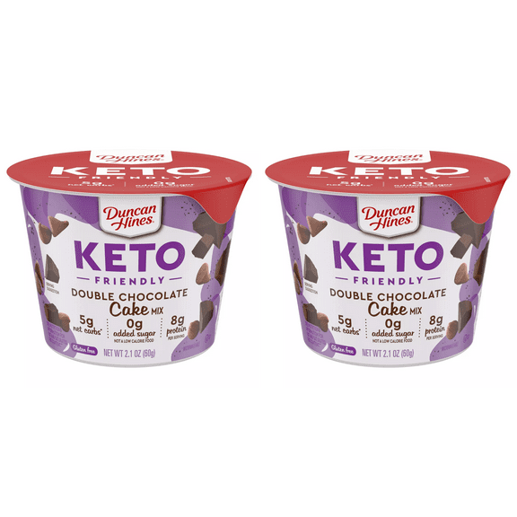 Duncan Hines Keto Friendly Double Chocolate Cake Mix, 2.1 oz - Pack of 2 - Moist Cake, Easy Baking, Dessert Mix, Rich Flavor, Quick Prep