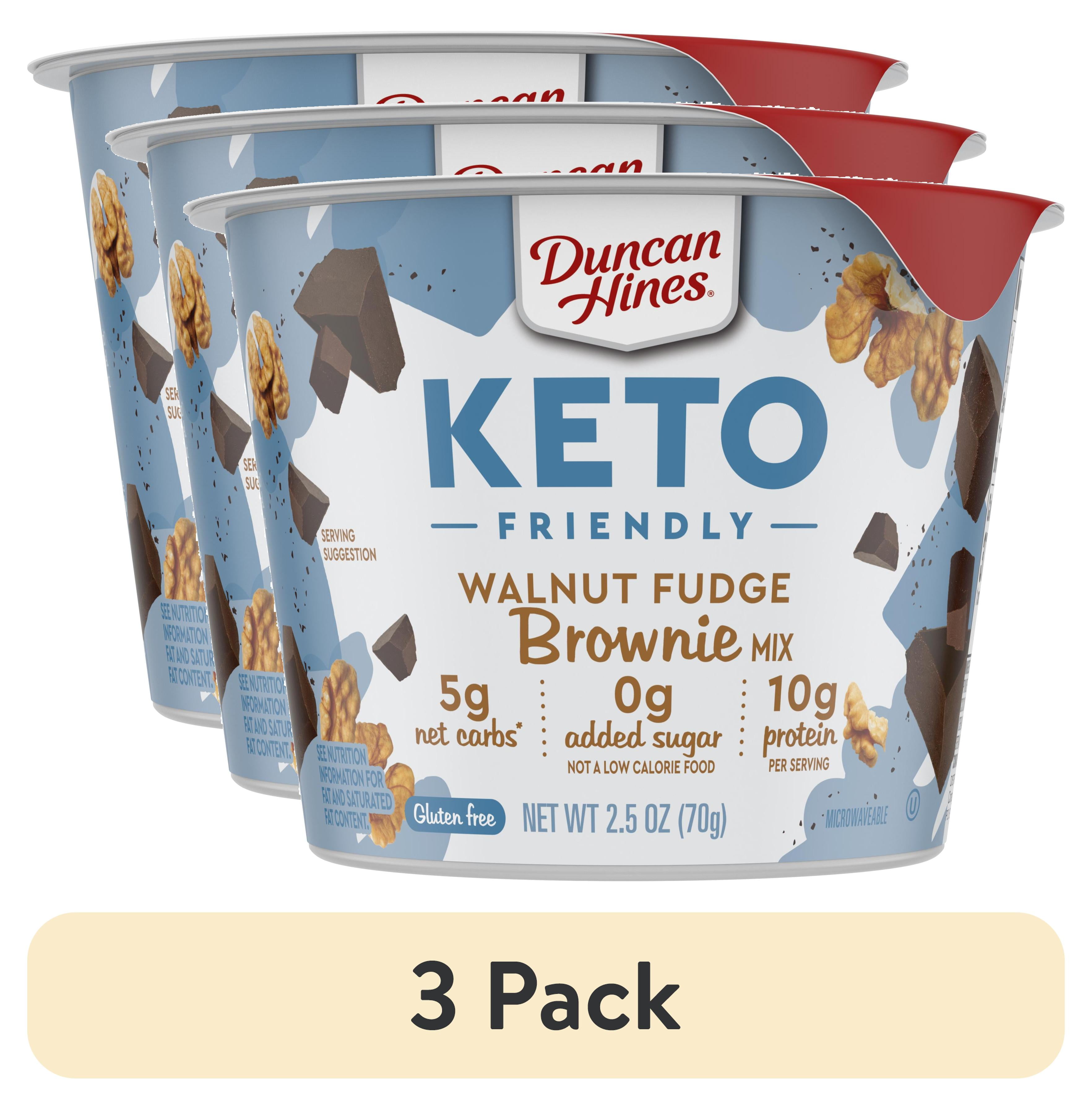 (3 pack) Duncan Hines Keto Friendly Walnut Fudge Brownie Mix, 2.5 oz