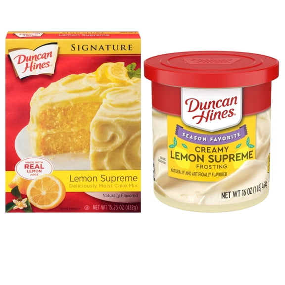Duncan Hines Lemon Supreme Cake Mix and Frosting Combo Pack, 2 Pack ( 1 each)