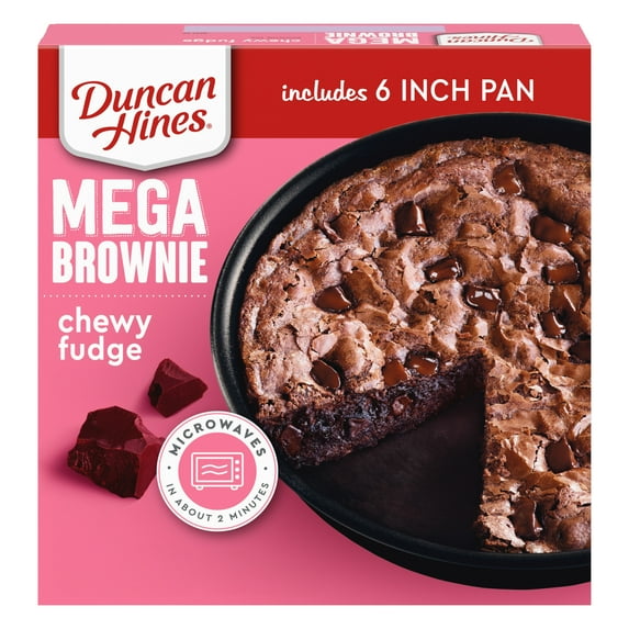 Duncan Hines MEGA Brownie Mix, Chewy Fudge, Valentine's Day Baking, 7.7 oz.