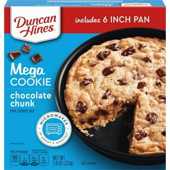 Duncan Hines Mega Cookie Chocolate Chunk Pan Cookie Mix, 7.8 Oz - Pack of 2