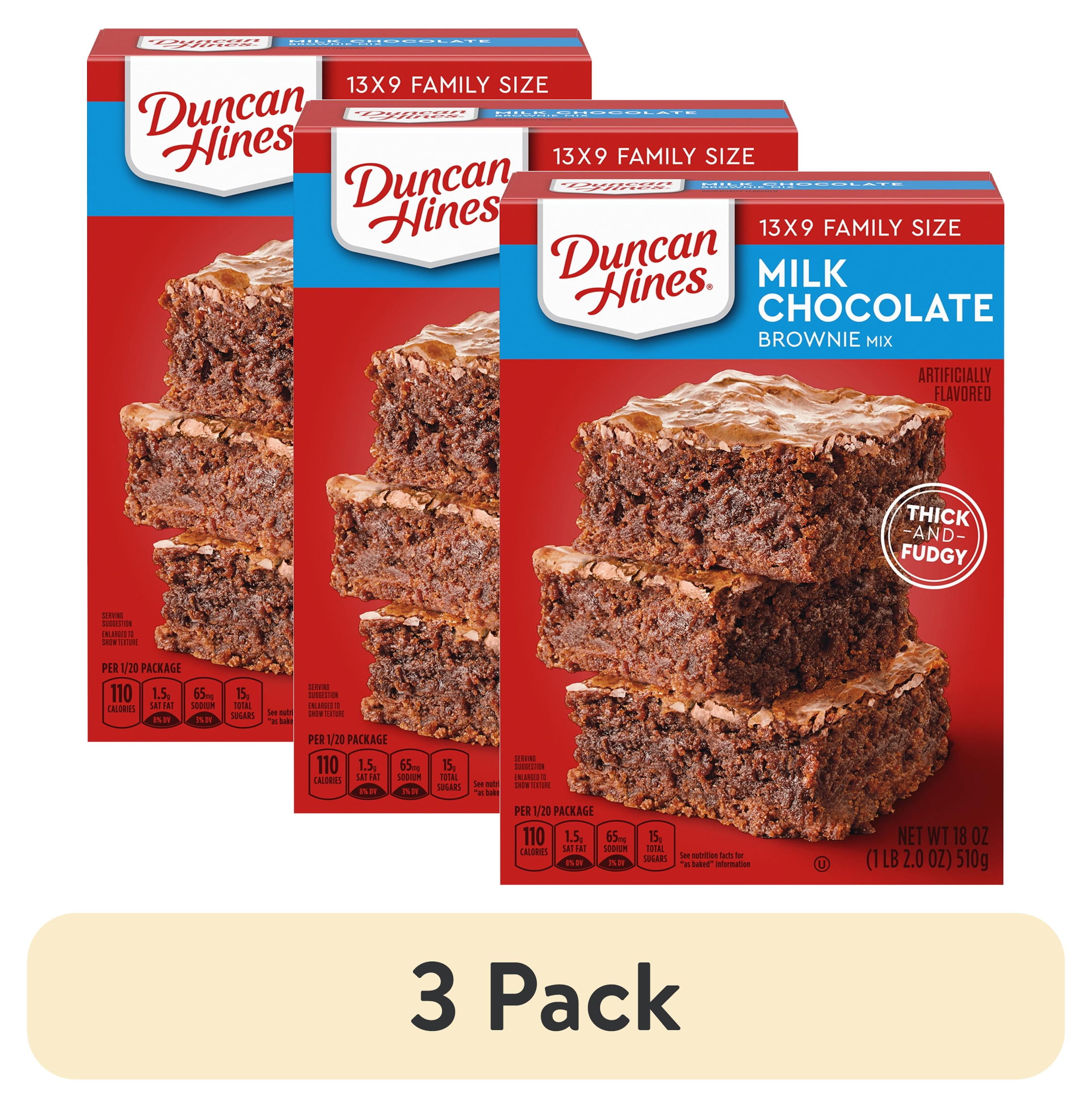 (3 pack) Duncan Hines Milk Chocolate Brownie Mix, 18 oz