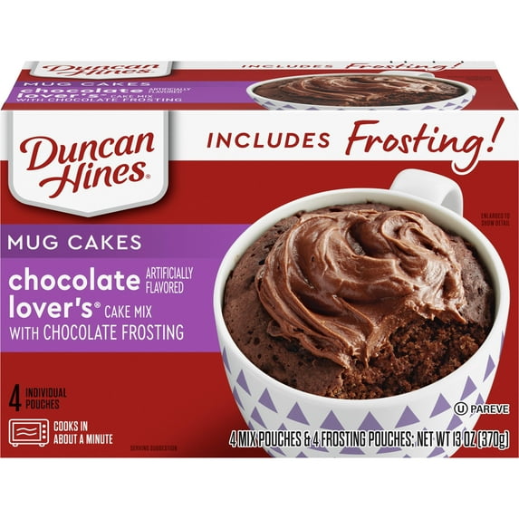 Duncan Hines Mug Cakes Chocolate Lover's Cake Mix with Chocolate Frosting 13 oz