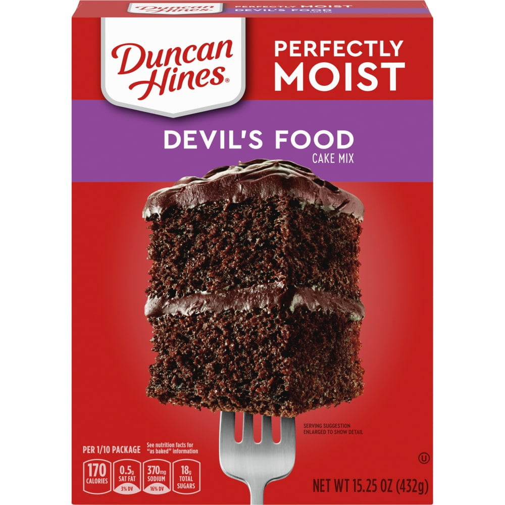 Duncan Hines Perfectly Moist Devil's Food Cake Mix, 15.250 OZ (Packaging may vary)