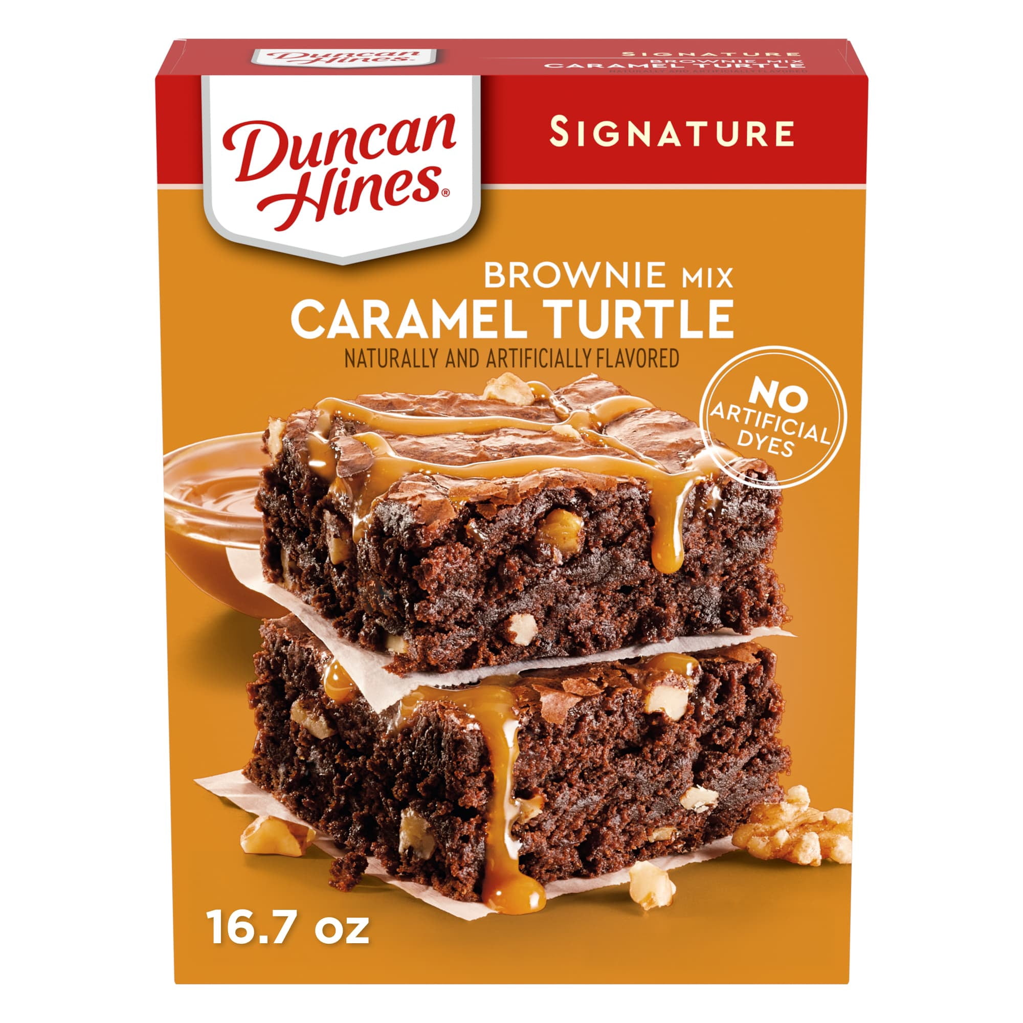 Duncan Hines Signature Caramel Turtle Brownie Mix, 16.7 oz.