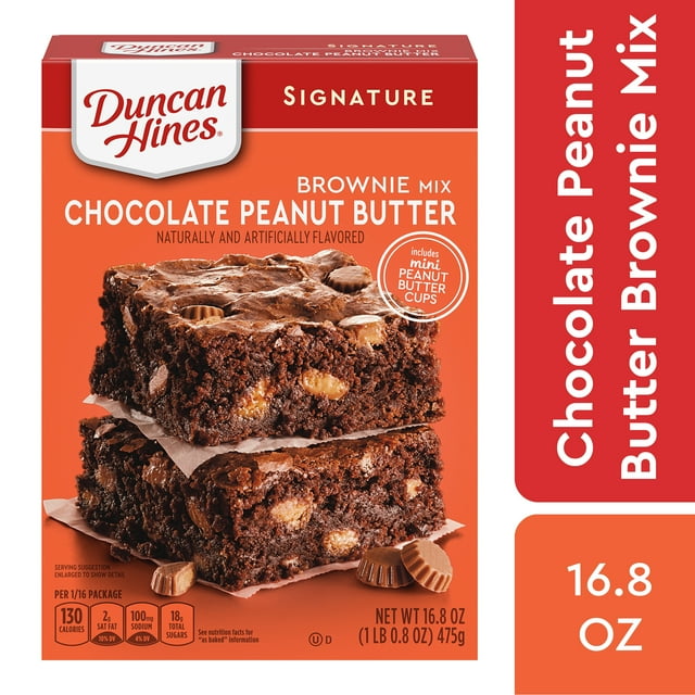 Duncan Hines Signature Chocolate Peanut Butter Brownie Mix, 16.8 OZ
