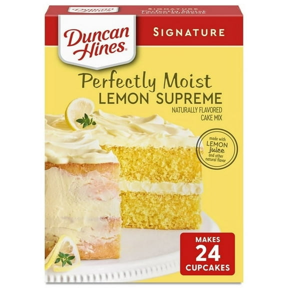 Duncan Hines Signature Moist Lemon Supreme Cake Mix, 15.25 oz, Pack of 2, Bundled With V2U Utensil Set
