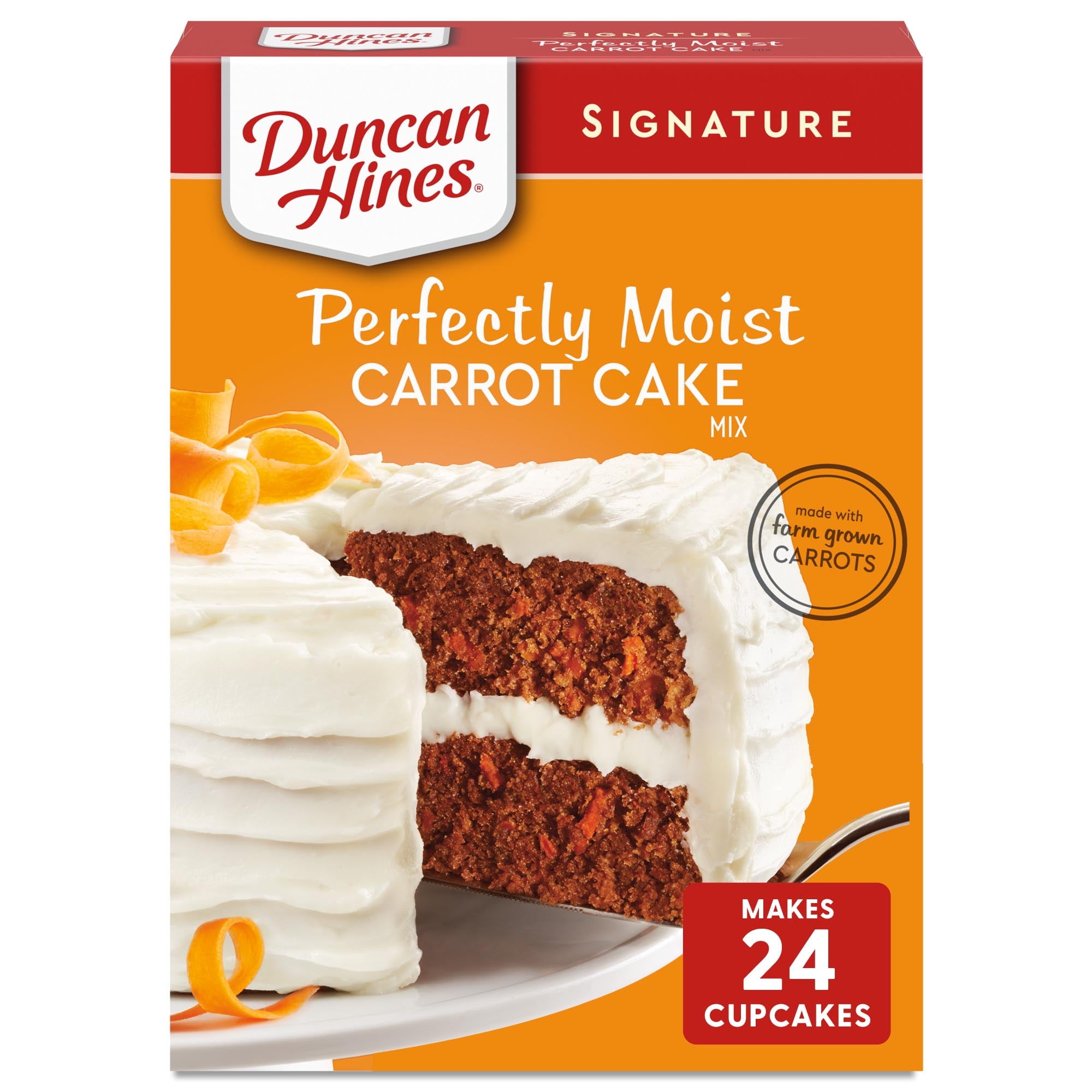 Duncan Hines Signature Perfectly Moist Carrot Cake Mix, 15.25 oz -Pack of 2
