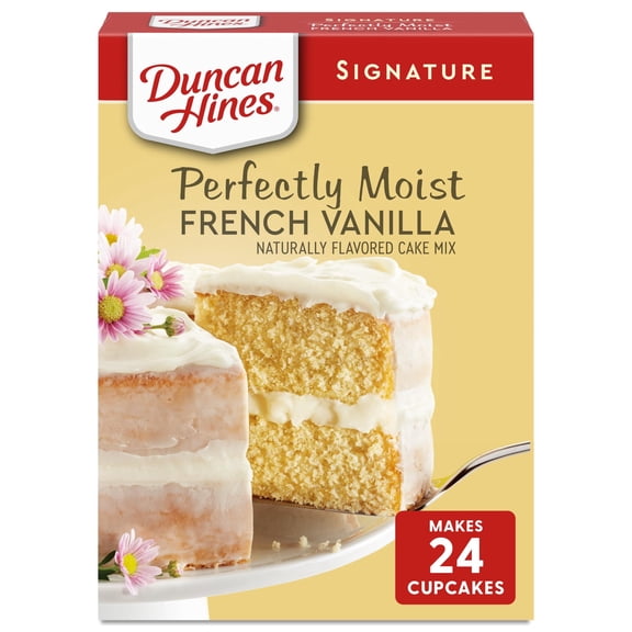 Duncan Hines Signature Perfectly Moist French Vanilla Cake Mix, 15.25 oz -Pack of 2