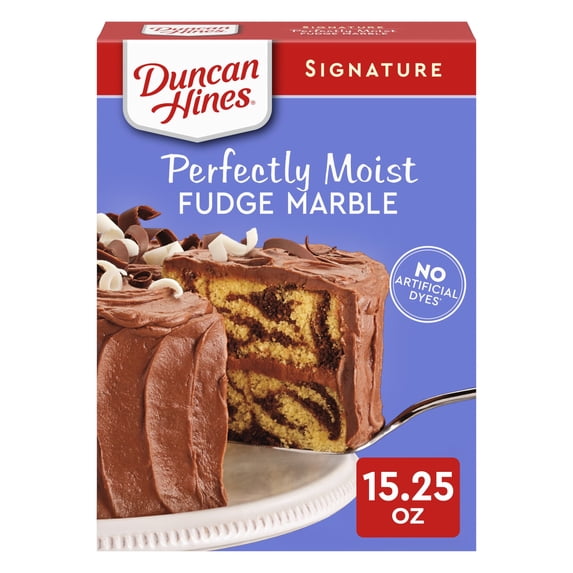 Duncan Hines Signature Perfectly Moist Fudge Marble Cake Mix, 15.25 oz.