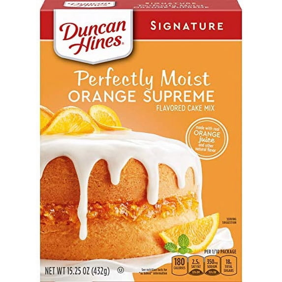 Duncan Hines Signature Perfectly Moist Orange Supreme Cake Mix, 4 PACK