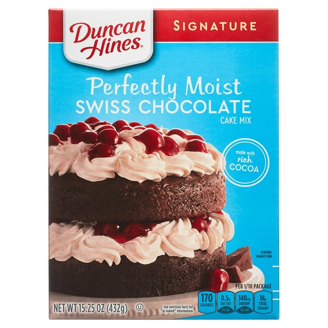 Duncan Hines Signature Perfectly Moist Swiss Chocolate Cake Mix, 15.25 ...