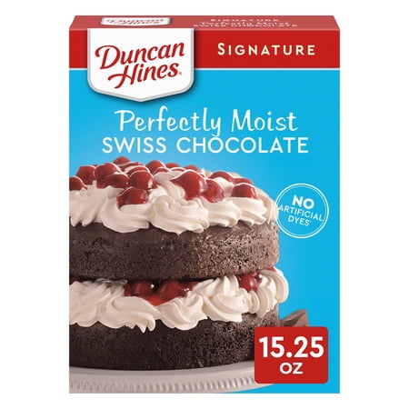 Duncan Hines Signature Perfectly Moist Swiss Chocolate Cake Mix, 15.25 oz.