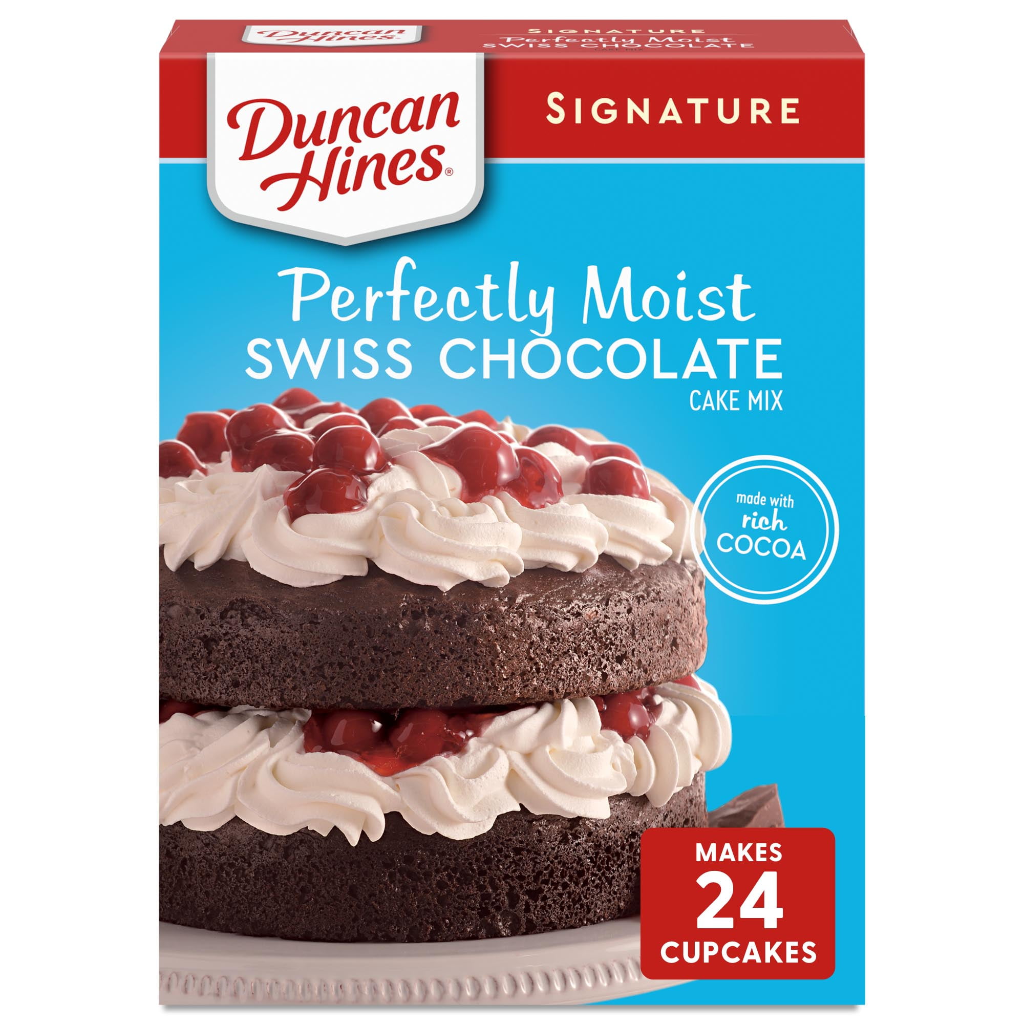 Duncan Hines Signature Perfectly Moist Swiss Chocolate Cake Mix, 15.25 oz