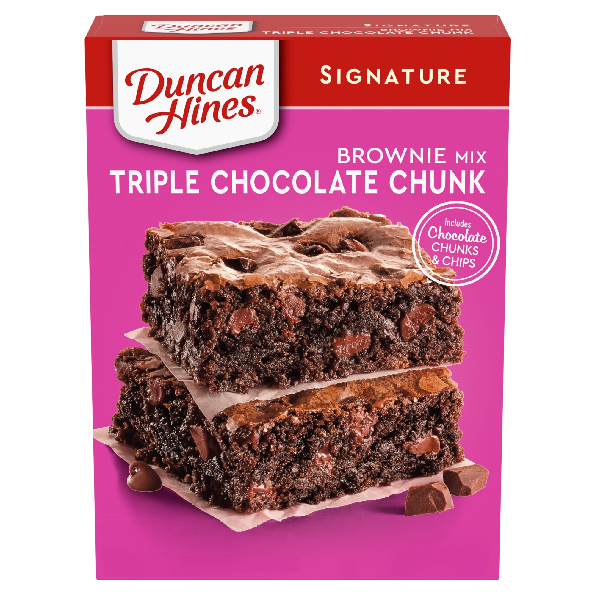 Duncan Hines Signature Triple Chocolate Chunk Brownie Mix, 17.6 oz