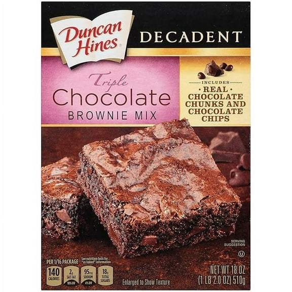 Duncan Hines Signature Triple Chocolate Chunk Brownie Mix, 18 OZ