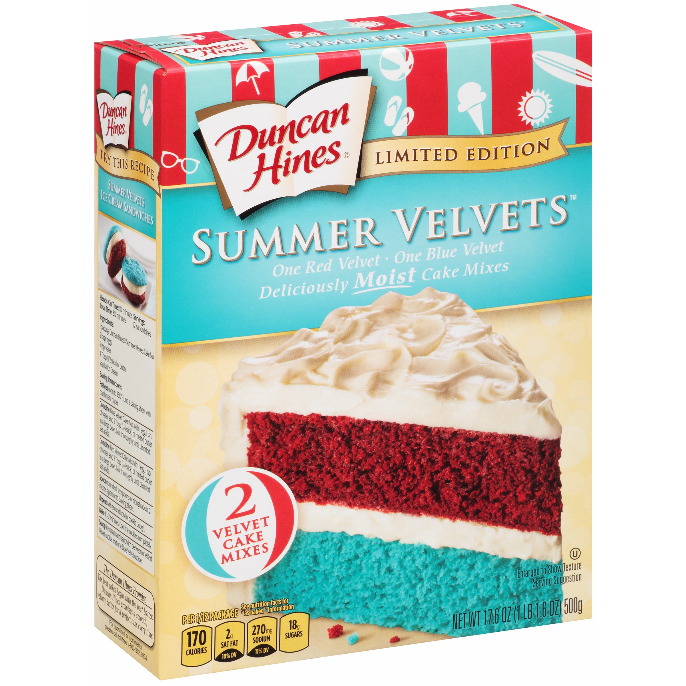 Duncan Hines Summer Velvets Cake Mixes 17.6 oz. Box